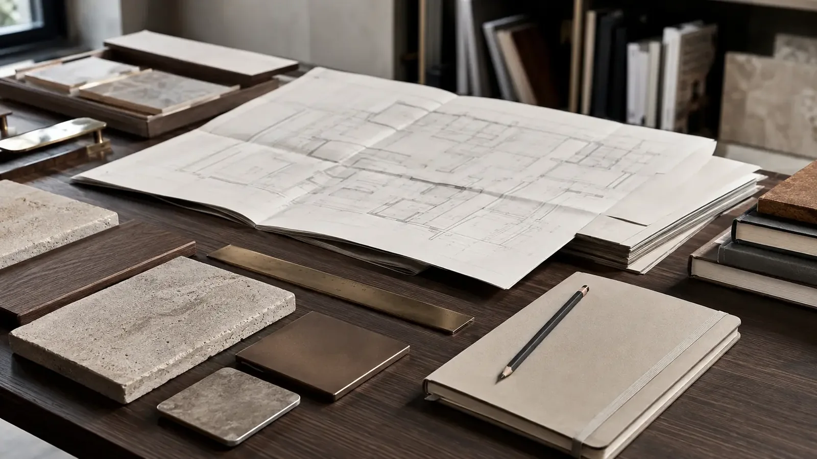Plans, règlement de copropriété et échantillons préparés pour constituer un dossier de rénovation d’appartement Plans, règlement de copropriété et échantillons préparés pour constituer un dossier de rénovation d’appartement