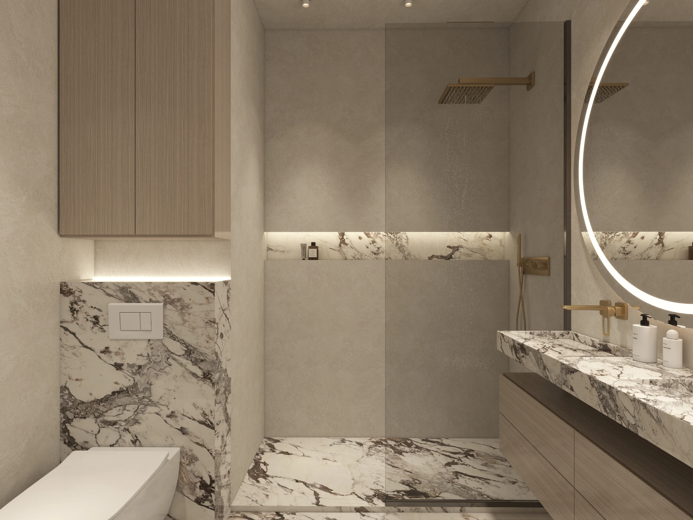 Berkeley Square — Salle de bain béton ciré et céramique