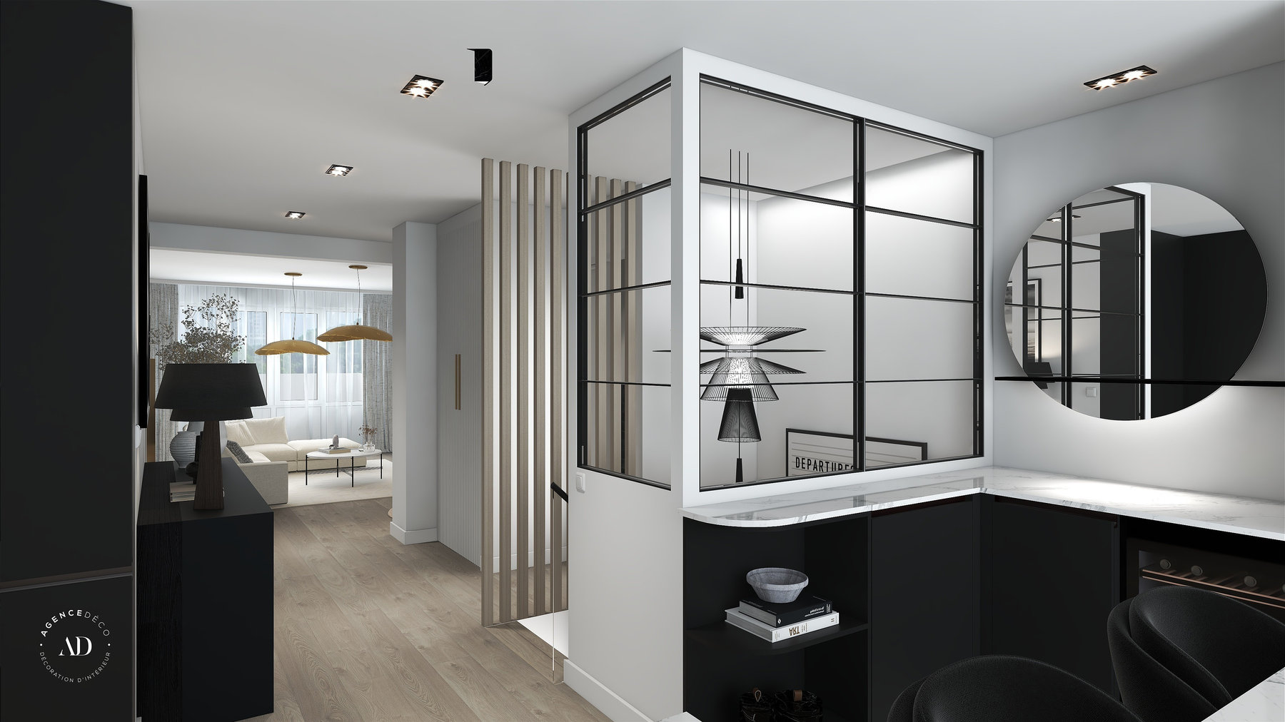 Barbieri — Séjour / Cuisine à Courbevoie — vue 20