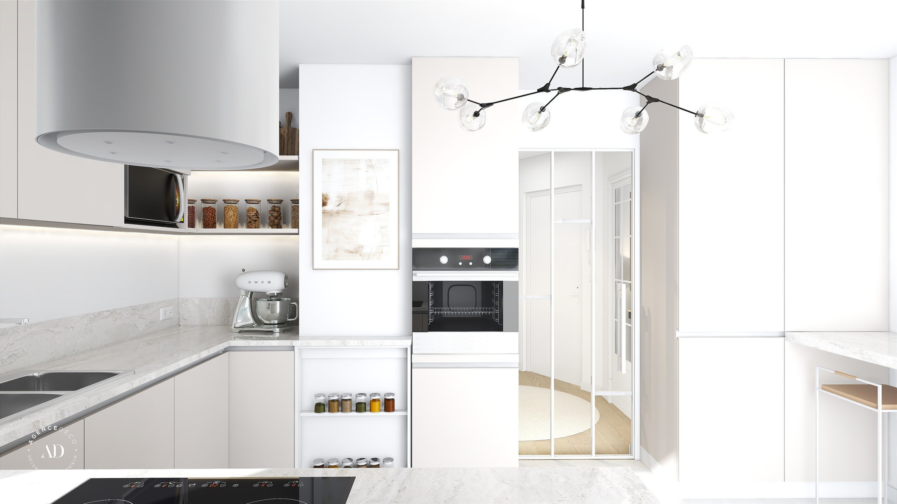Franklin — Séjour + cuisine à Courbevoie — vue 10